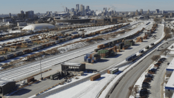 Union Pacific’s Twin Cities Intermodal Terminal celebrated its fourth anniversary in January. (Photograph Courtesy of UP)